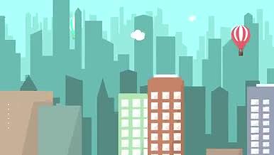 扁平MG动画AE元素库城市与建筑AE模板视频的预览图